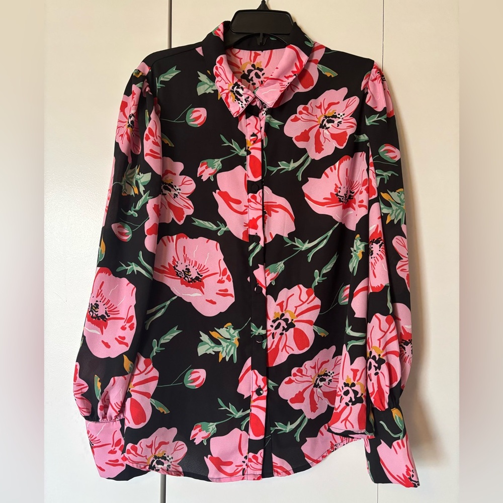 Floral button down blouse